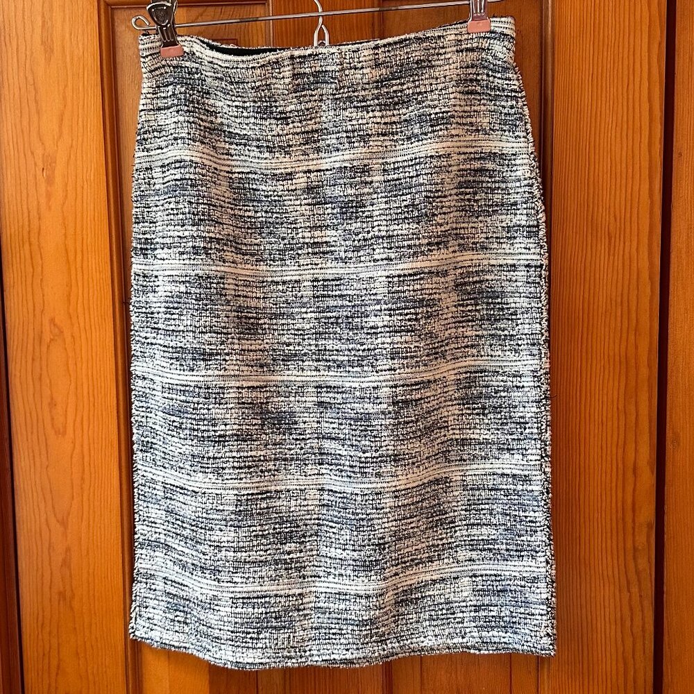 Max Studio Textured Tweed Stretch Knit Elastic Waist Pencil Skirt - Size S